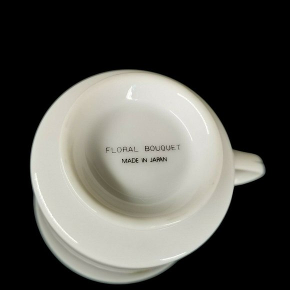 Floral Bouquet Fine China Of Japan Coffee Tea Cup Set of 3 Pink and Blue Flowers - Picture 9 of 12